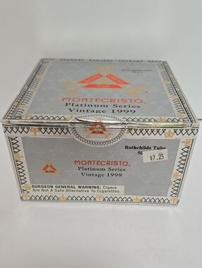 Montecristo Platinum Series Vintage 1999 Empty Cigar Craft Box Flip Lid Vintage